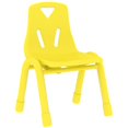 thumbnail image 4 of Homelala - Yellow - Kids Size Plastic Side Chair 12" Seat Height Yellow Childs Chair Childrens Room Armless Molded Plastic Seat Metal Legs Stackable, 4 of 4