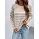thumbnail image 1 of Suéter tipo jersey para mujer,Suéter a rayas para mujer Suéteres suaves para mujer Suéter a rayas para mujer Respuesta rápida, 1 of 6