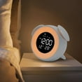 thumbnail image 3 of Music LED Alarm Clock Children Alarm Clock Night Light Sleep Sounds Machine Children Cartoon Bedside Lamp Pink, 3 of 7