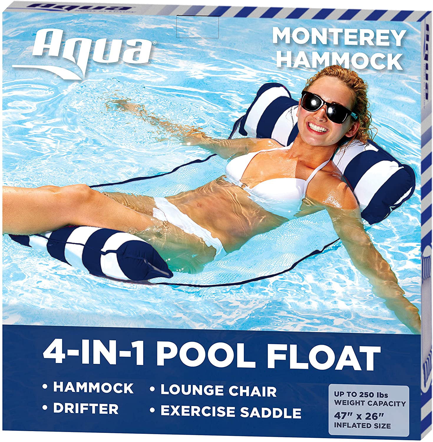 Aqua Leisure 4-in-1 Multi-Purpose Monterey Hammock Saddle, Lounge Chair, 