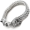 thumbnail image 2 of Pulsera con cabeza de lobo vikingo para hombre, cadena de rey de acero inoxidable, joyería nórdica, amuleto de motorista, pulseras de lobo de Odín, 1y, 2 of 4