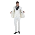 thumbnail image 3 of Tazzio Skinny Fit Shawl Lapel 3 Piece Suit Set with Trim Detail, 3 of 4