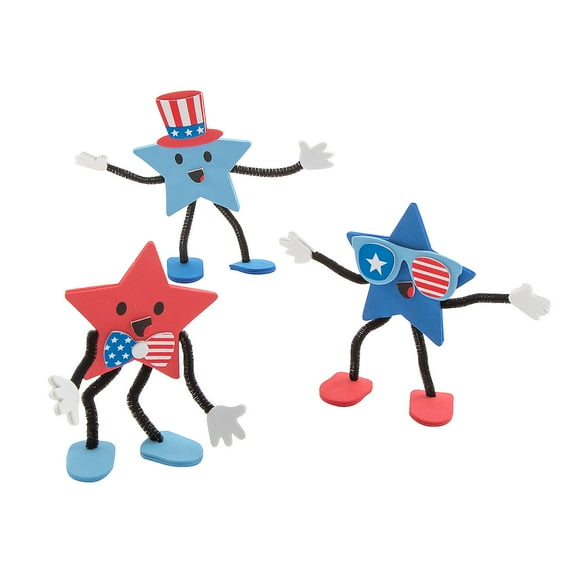 Patriotic Star Stand-up Craft Kit - Craft Kits - 12 Pieces