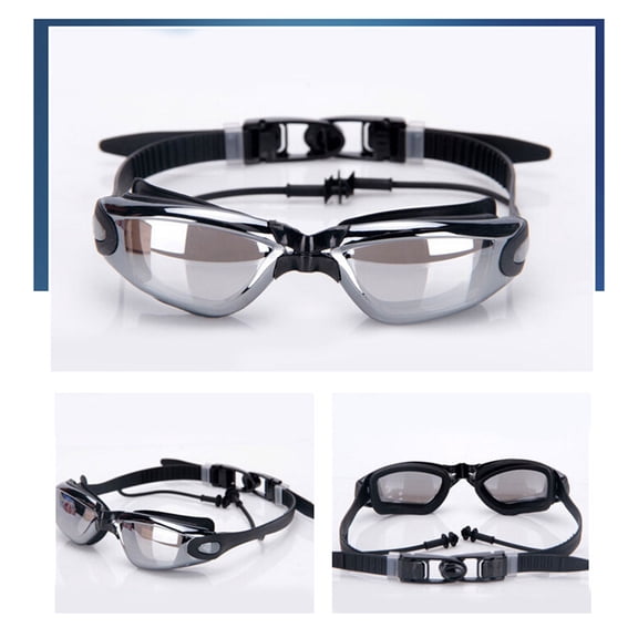 LABSERRON Adult Sea Set in Black with PC Lens, PVC Frame, Silicone Seal, UV for Underwater Swimming