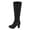 BLACK, variant on DREAM PAIRS Women Suede/Pu Classic Chunky Heel Platform Knee High and Up Boots MIDLEG GREY Size 11
