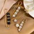 thumbnail image 6 of 4 Pieces Women Pearl Brooch DIY Crafts Waistband Decor Adjust Clip Clasps Tightening Waist Safety Pins for Shirt Shawl Dress I, 6 of 7