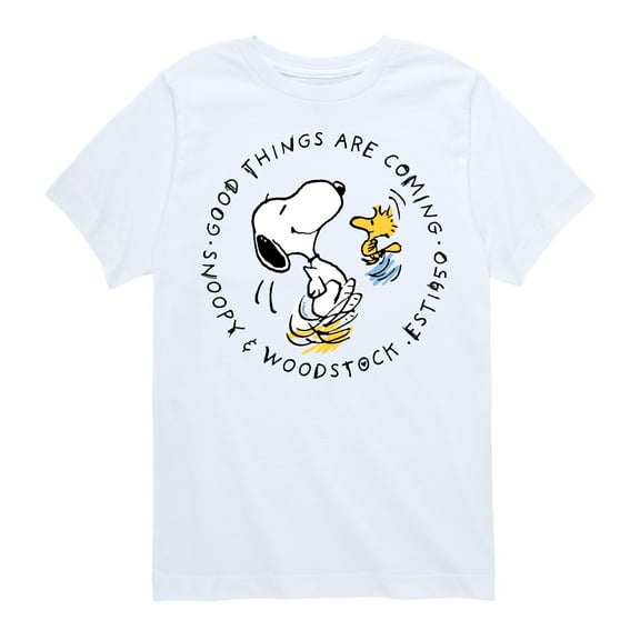 Peanuts - Good Things Are Coming Circle - Youth Short Sleeve Tee
