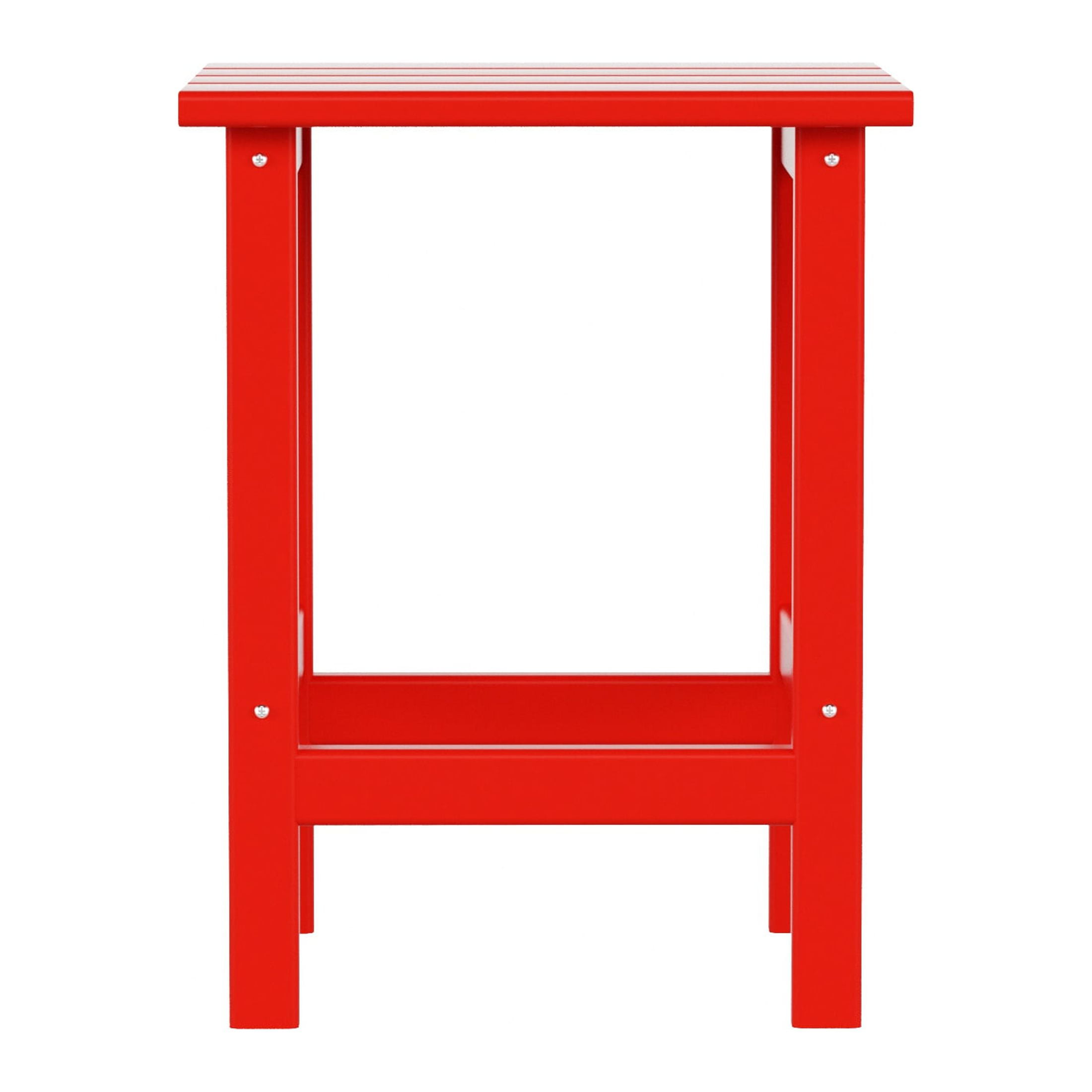 Polytrends  Laguna Hdpe All Weather Outdoor Patio Square Side Table Red