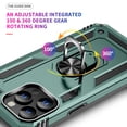 thumbnail image 6 of For iPhone 15 Pro Max Case ,Heavy Duty Shockproof Body Phone Cover Built in Metal Rotated Magnetic Ring Holder Kickstand,Dustproof,Anti-Scratch,Dual Layer Military-Grade Drop protection,Darkgreen, 6 of 7