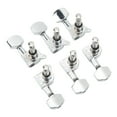 thumbnail image 3 of Guitar Turning Pegs, Fully Enclosed String Locking Tuners High Hardness Glossy Finish 3L 3R With Mounting Parts For Musical Instruments Silver, 3 of 8