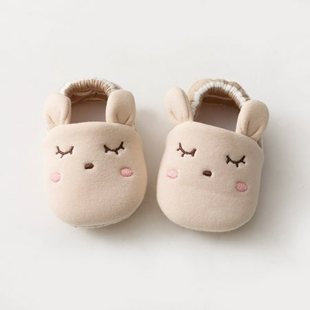 

QWZNDZGR Newborn Baby Cartoon Fox Shoes Boy Girl Toddler Stereo Ear First Walkers Booties Cotton Comfort Soft Anti-slip Warm Infant shoes