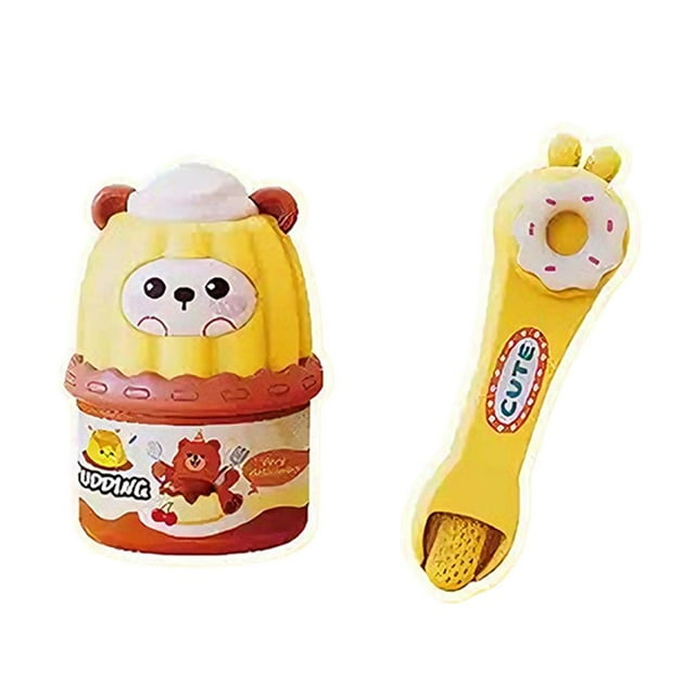 SharkTRUE Jouets de Simulation de Dessin Animé Jouets de Maison de Poupée Jouets d'Alimentation à la Fraise Pudding Crème Glacée Jouets de Maison de Poupée Nourriture Pudding Jouets d'Alimentation Mignons pour Intérieur