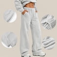 thumbnail image 5 of EANJE Men's Baggy Sweatpants Casual Elastic Waist Wide Leg Pants Solid Loose Fit Lounge Trousers with Side Pockets for Daily Streetwear Light Gray M, 5 of 5