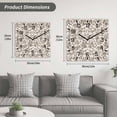 thumbnail image 5 of Farmhouse Brown Wooden Wall Clock Silent Non Ticking, Vintage Flower Leaf Botanical Plant Square Wall Clocks Battery Operated, Decor Clock for Home Office, Living Room, Kitchen, 10 Inch, 5 of 9