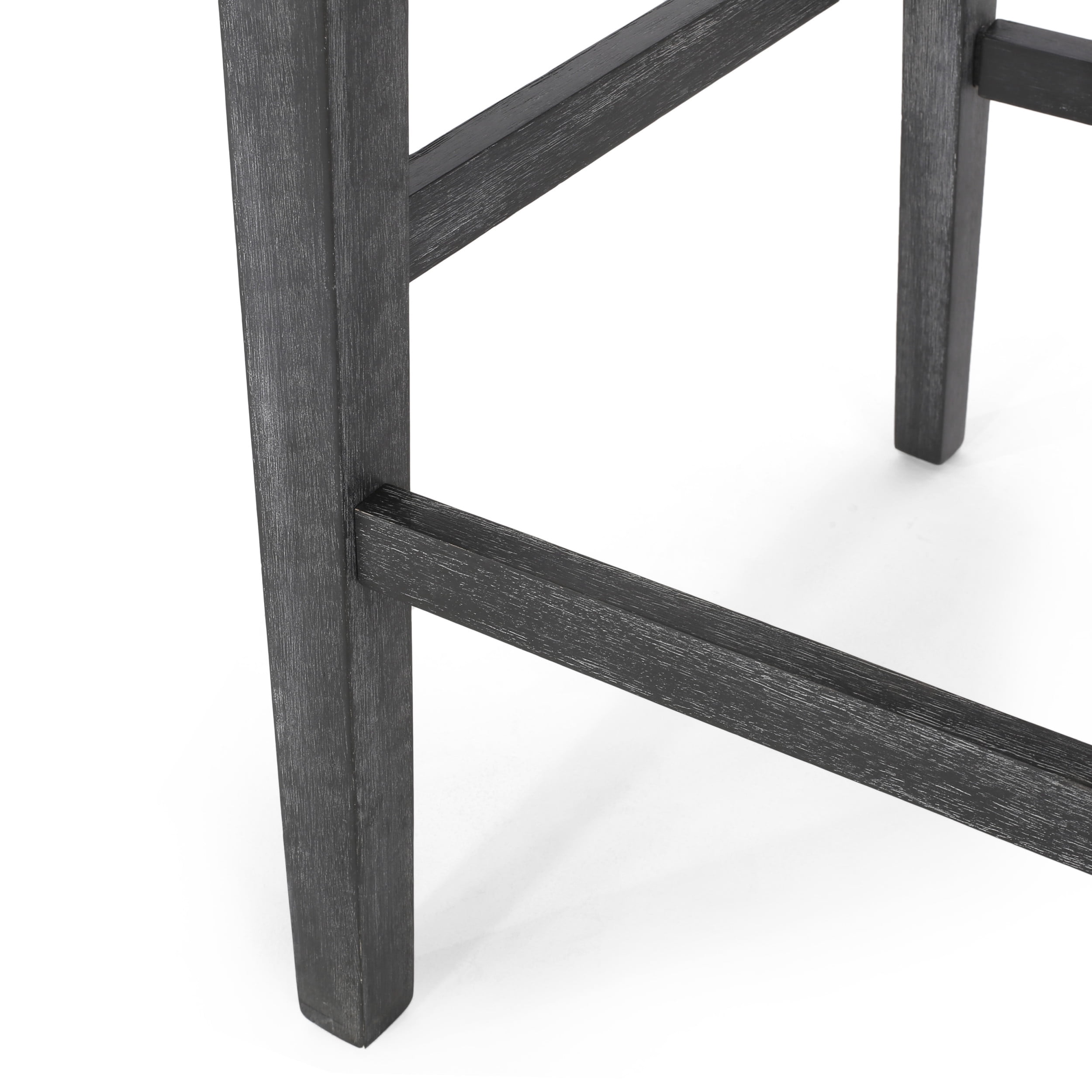 Noble House Deville Indoor Fabric Upholstered Wood 30.5 inch Barstools, Set of 2, Charcoal and Gray
