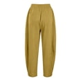 thumbnail image 3 of Aihuaihua Linen Capri Pants for Women Cropped Barrel Drawstring Wide Leg Cotton Capris 2026 Casual Summer Boho Baggy Palazzo Trouser, 3 of 9