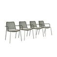 thumbnail image 3 of Amazonia Le Mans 4-Piece Chair Set | High-Quality Steel with a Rope Seat | Ideal for Outdoors and Indoors, Grey Cushions, 3 of 4