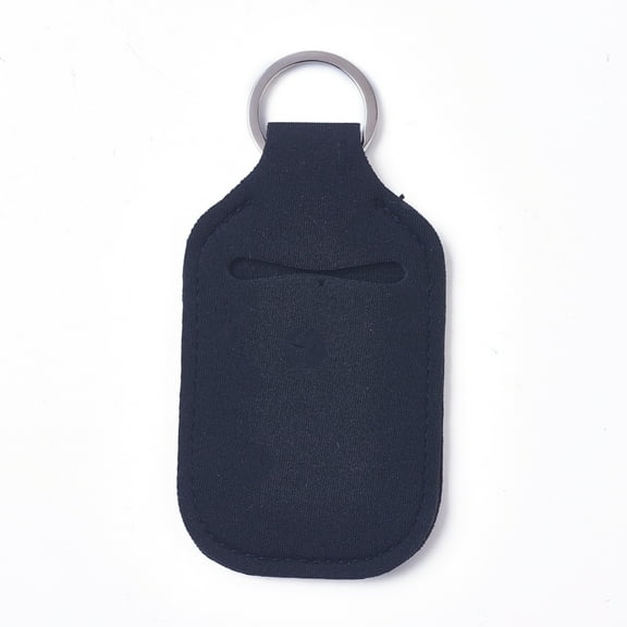 10pcs Hand Sanitizer Keychain Holder for Shampoo Lotion Soap Perfume and Liquids Travel Containers Black 123x59x5mm