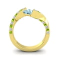 thumbnail image 4 of Diamond-Capitals 1.25 Carat Sparkle Princess Cut Aquamarine & Peridot Gemstone Proposal Ring for Ladies Solid 14K Yellow Gold Size 8.5, 4 of 8