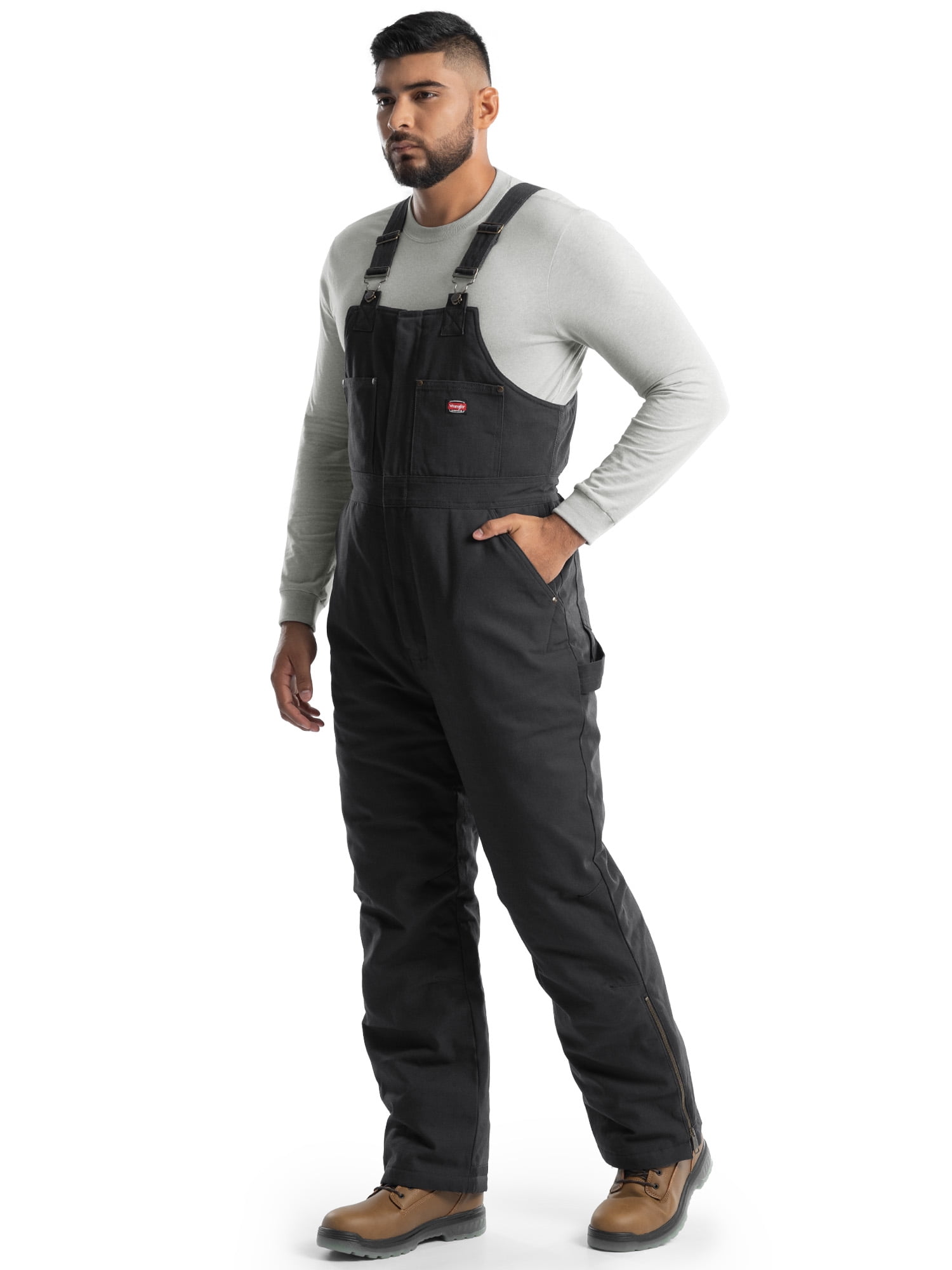 Wrangler Workwear Men's Insulated Heavy Duty Flex Duck Work Bib Overall, Size S-3XL