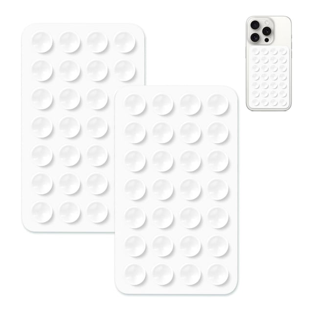 Soporte para Funda de Teléfono Rookii con Ventosas de Silicona 2 Piezas Blanco