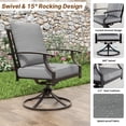 thumbnail image 5 of ALAULM 8 Piece Patio Dining Set w/14FT Umbrella, Metal Outdoor Furniture Set w/Rectangular table, 8 Fixed Chairs and Removable Cushions for Patio, Backyard, Garden, Poolside（Grey）, 5 of 9