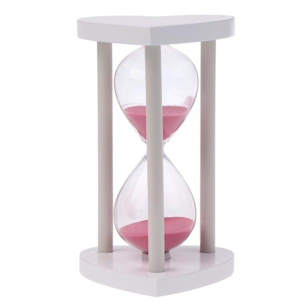 Temporizador de Arena Rosa Perfecl Reloj de Arena 30 Minutos con Marco de Madera en Corazón