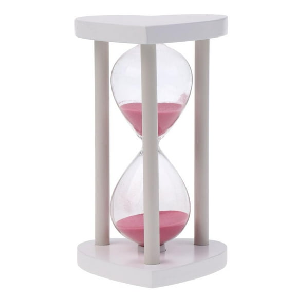Sablier en Verre en Bois Rose Horloge Jeu/cuisson Outils de Chronométrage 30 Min