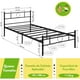 thumbnail image 3 of Cama Individual de Metal FurnitureR con Cabecera y Pies de Cama Negro, 99x198 cm, 3 of 8