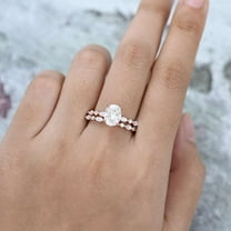 Jewelerix Plated Rose Gold Ring 2.50 CT Moissanite Diamond Engagement Ring Oval Cut Comfort Fit Birthday Gift for Sister