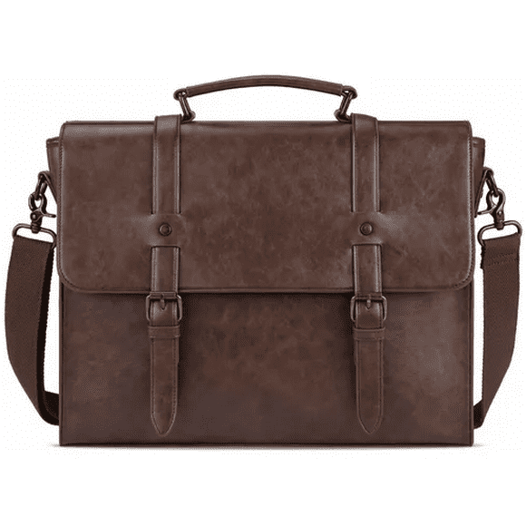 Maletin Porta Laptop 15.6 Pulgadas De Cuero Cafe Malubero Malu2181