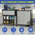 thumbnail image 5 of Heavy-Duty Metal Garage Storage Cabinet with Wheels - Sturdy and Durable Tool Storage Cabinet for Garage, Office, and Home Organizer Solutions, 5 of 21
