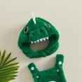 thumbnail image 6 of Cjfdfy Newborn Baby Boy Girl Halloween Fall Outfit Dinosaur Plush Sleeveless Square Neck Romper With Hat Set Cute My First Halloween Cosplay Fall Winter Outfit 0-18 Months, 6 of 9