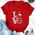 thumbnail image 2 of Pompotops T-shirt à Manches Courtes Imprimé de la Saint-Valentin Col Rond pour Femmes, 2 of 4