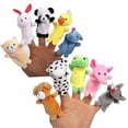 thumbnail image 2 of 10 Pack Finger Puppets - Soft Plush Animals Finger Puppet Toys For Kids, Mini Plush Toy For Boys Girls, Party Favors For Shows, Playtime, Schools, 2 of 5
