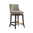thumbnail image 6 of Lucia Modern Wood Chenille Counter Stool in Taupe - Set of 2, 6 of 8