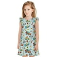 thumbnail image 1 of Fotbe Cartoon Car Racing Vestido de Dormir para Niñas de 3 a 10 Años, Mangas Cortas, Estilo Princesa, Pijama Camisón con Mangas Voladas-XX-Large, 1 of 6