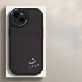 thumbnail image 3 of Funda de cuero minimalista con sonrisa para iPhone, carcasa inferior a prueba de golpes para modelos 13 Pro Max Mini, 12, 11, 14, 15 Pro, X, XS, XR, 7, 8, 14, 15 Plus, SE2020, 3 of 5