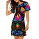thumbnail image 2 of Fotbe Mexican Flower Traditional1 Bata de Dormir para Mujer con Estampado, Camisón de Algodón de Manga Corta, Ropa de Dormir Casual, 2 of 6
