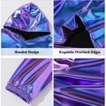 thumbnail image 6 of Kid Girls Metal Cropped Hoodie Y2k Glitter Hooded Sweatshirt Shiny Pullover, 6 of 6
