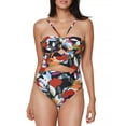 thumbnail image 2 of Bar III OLIVE MULTI Printed Bandeau Cutout One-Piece Swimsuit, US Large, 2 of 4