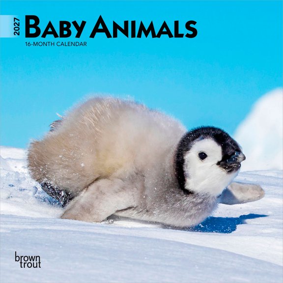 Baby Animals | 2027 7x14" (Hanging) Mini Wall Calendar | BrownTrout