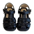thumbnail image 3 of ZHOGXU Baby Girls Sandals With Adjustable Straps Bow Soft Sole Closed Toe On Lightweight Comfortable Shoes For Everyday Wear,Black,4.5-5 Years, 3 of 9
