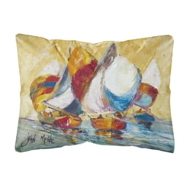 Boat Painting Fabric Decorative Pillow
