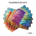 thumbnail image 3 of Placemats Set of 4 / 6, Rainbow Melting Ice Cream Placemats for Dining Table Indoor/Outdoors Heat Resistant Washable Placemats 18" x 12", 3 of 8