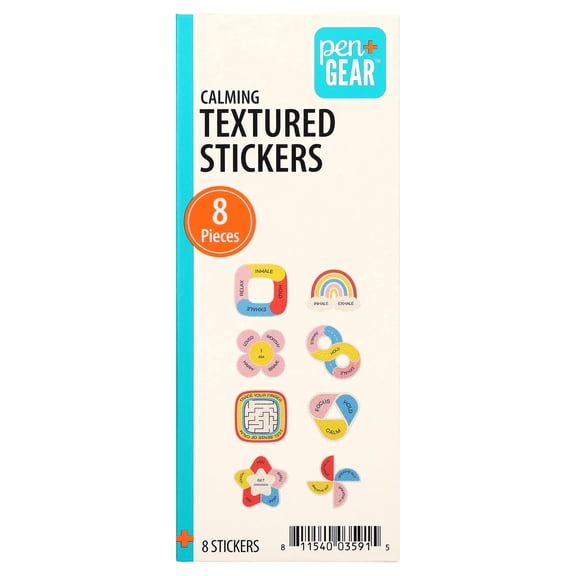 Pen+Gear Calming Textured Stickers Set, 8 Count