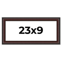 23x9 Frame Brown Round Mahogany Solid Wood Picture Frame | 1.625 Inch Moulding Width | with UV