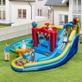 thumbnail image 4 of Costway Inflatable Water Park with Splash Pool, Water Cannon, Basketball Rim, Climbing Wall Multi-Color, 4 of 10