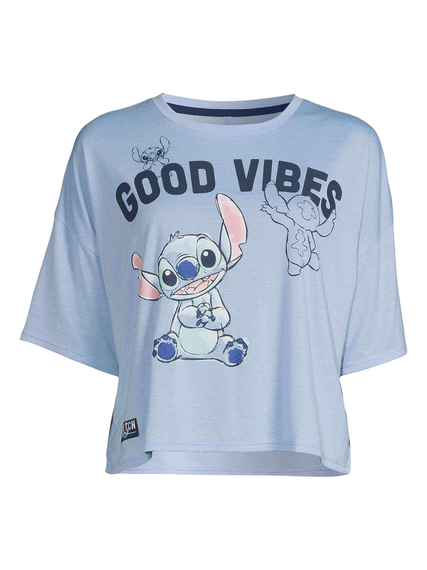 Disney Stitch Women's and Women's Plus Size Graphic Print Sleep T-Shirt