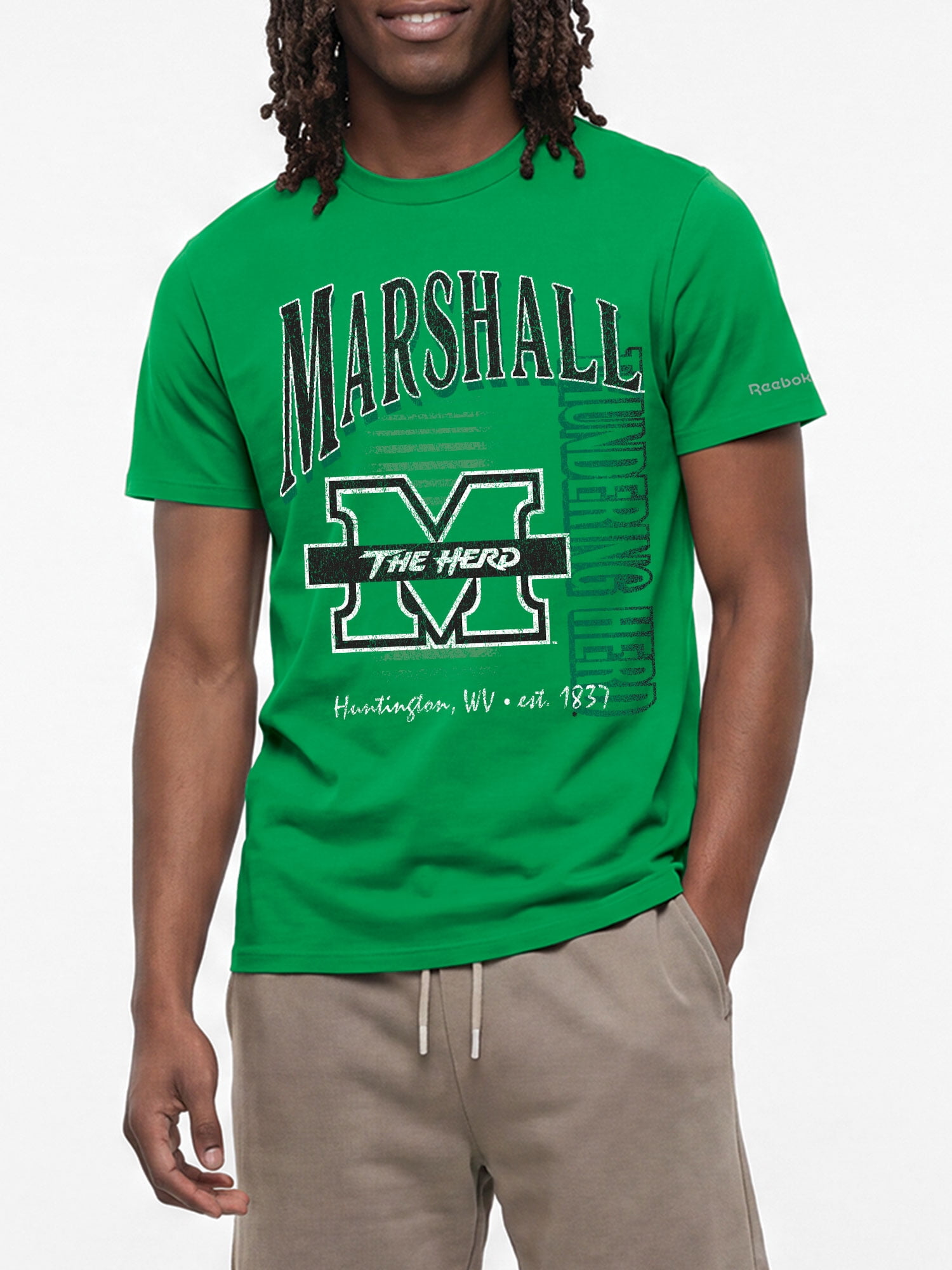 Marshall Thundering Herd Reebok Mens Crew Neck Short Sleeve T-Shirt